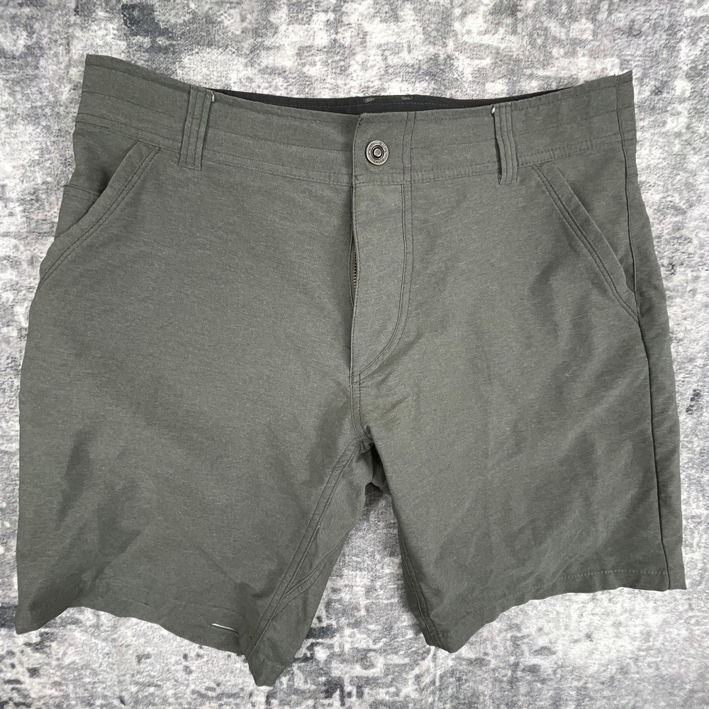 Kuhl Ambush Cargo Shorts Mens 34 Grey Hiking Outdoor Gorpcore Performance Casual